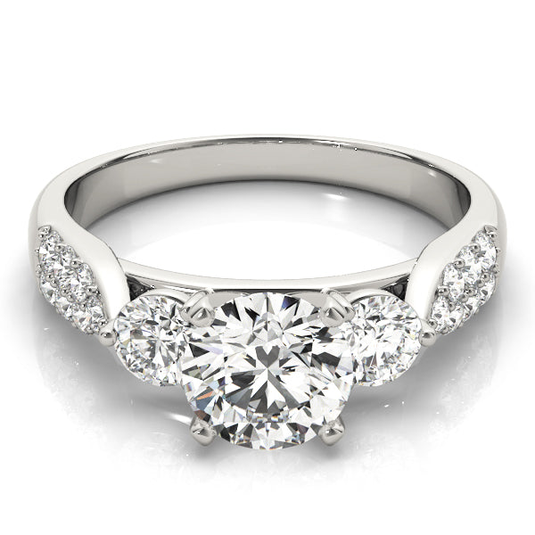 Round Three-Stone Diamond Engagement Ring · 0.51 ct tw