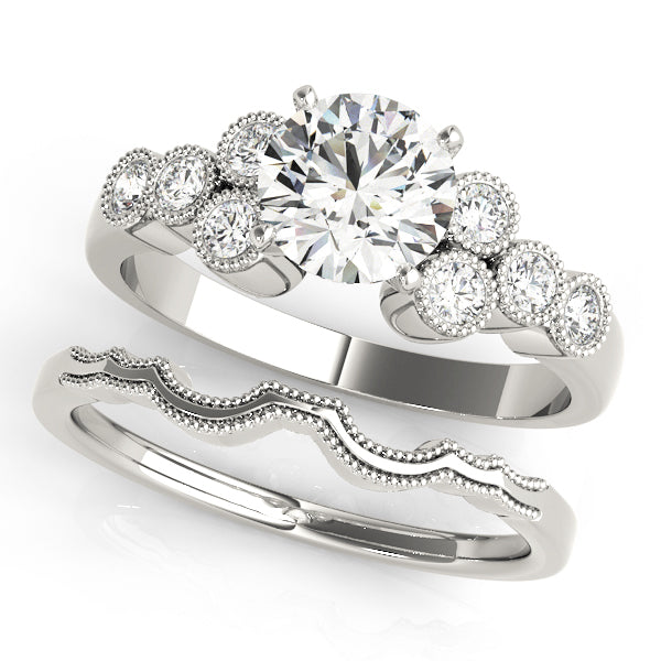 Cluster Sides Diamond Engagement Ring · 0.32 ct tw