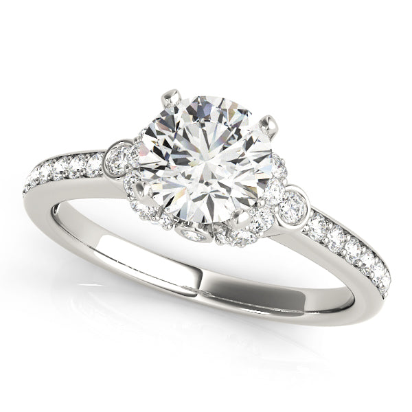 Cluster Sides Diamond Engagement Ring · 0.34 ct tw