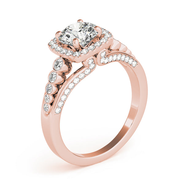 Round Halo Diamond Engagement Ring · 0.62 ct tw