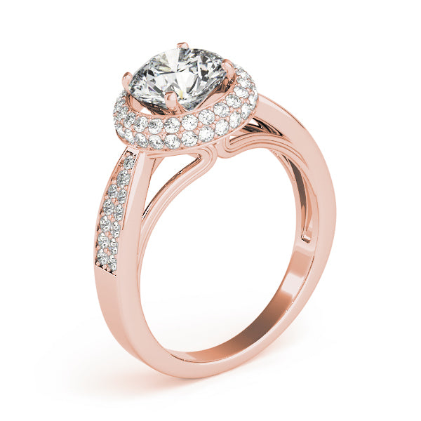 Round Halo Diamond Engagement Ring · 0.46 ct tw