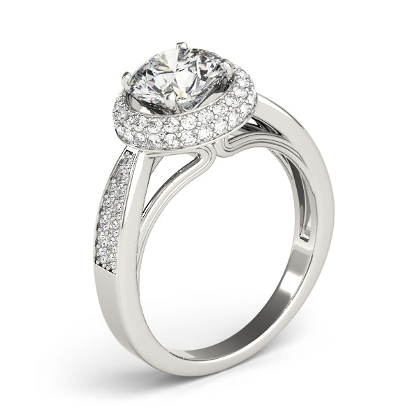 Round Halo Diamond Engagement Ring · 0.46 ct tw