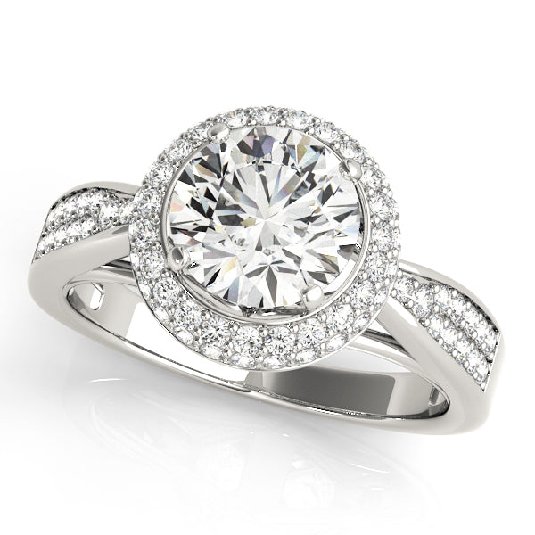 Round Halo Diamond Engagement Ring · 0.46 ct tw