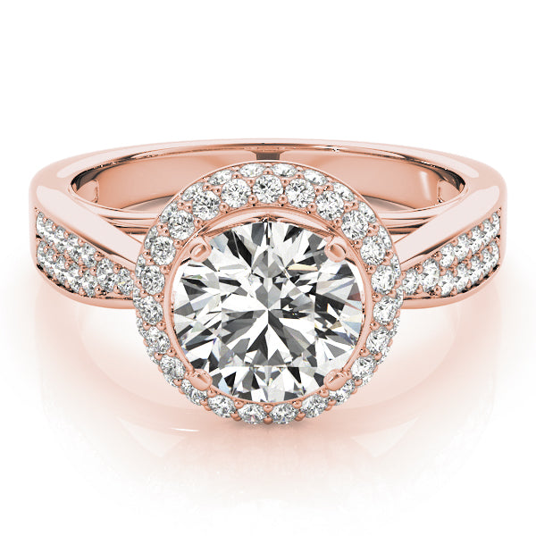 Round Halo Diamond Engagement Ring · 0.46 ct tw