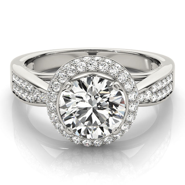 Round Halo Diamond Engagement Ring · 0.46 ct tw
