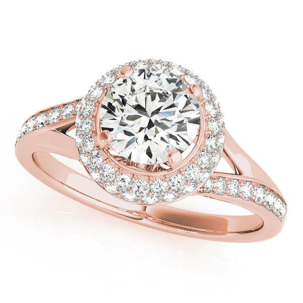 Round Halo Diamond Engagement Ring · 0.47 ct tw