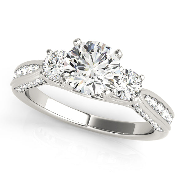 Round Three-Stone Diamond Engagement Ring · 0.65 ct tw