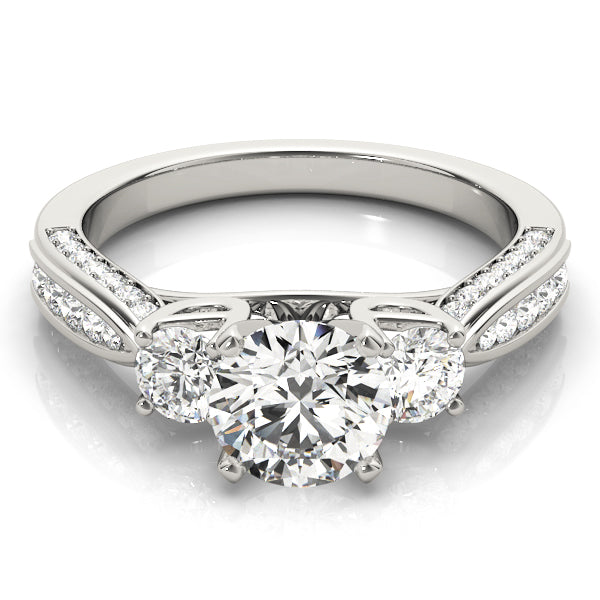 Round Three-Stone Diamond Engagement Ring · 0.65 ct tw
