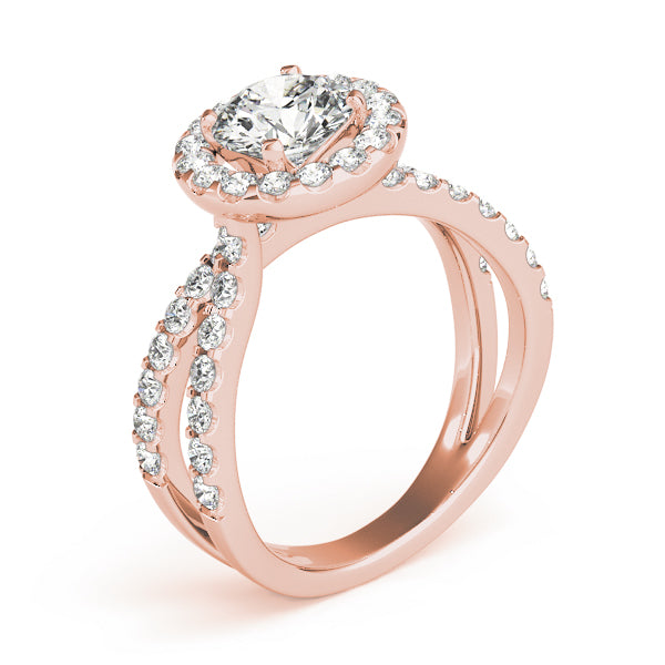 Round Halo Diamond Engagement Ring · 0.84 ct tw