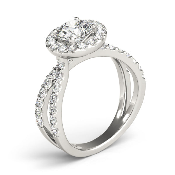 Round Halo Diamond Engagement Ring · 0.84 ct tw