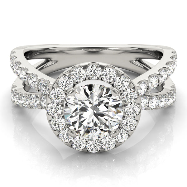 Round Halo Diamond Engagement Ring · 0.84 ct tw