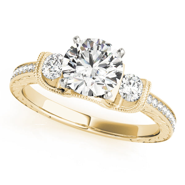 Round Three-Stone Diamond Engagement Ring · 0.32 ct tw