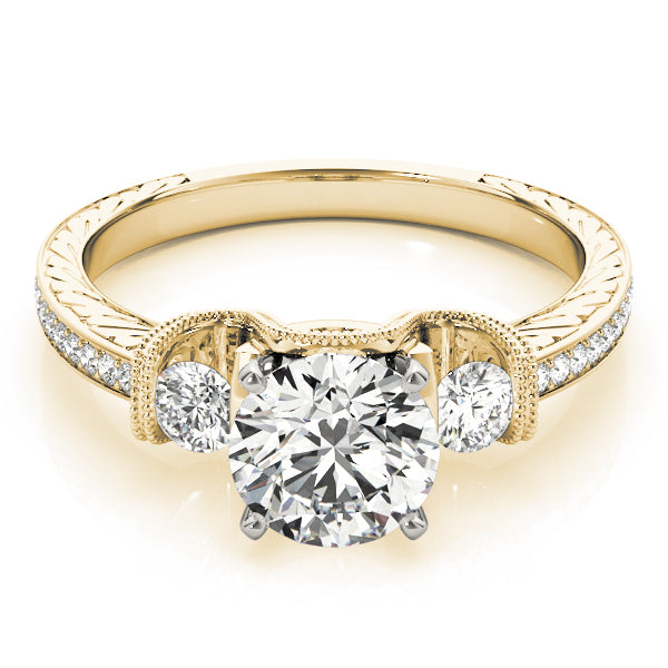 Round Three-Stone Diamond Engagement Ring · 0.32 ct tw