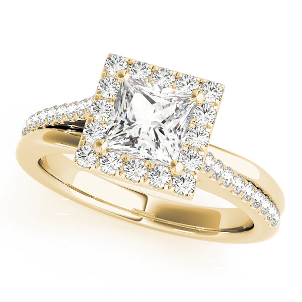 Square Halo & Cushion Diamond Engagement Ring · 1.15 ct tw
