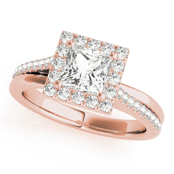 Square Halo & Cushion Diamond Engagement Ring · 1.15 ct tw