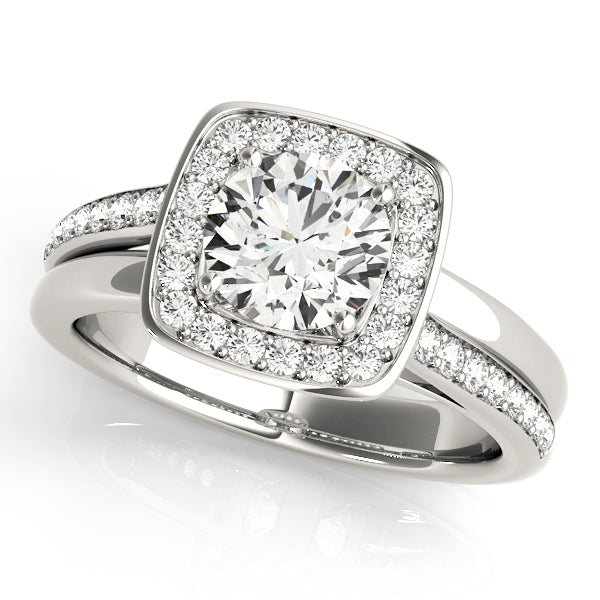 Round Halo Diamond Engagement Ring · 0.76 ct tw