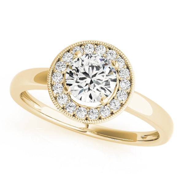 Round Halo Diamond Engagement Ring · 0.10 ct tw