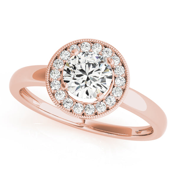 Round Halo Diamond Engagement Ring · 0.10 ct tw