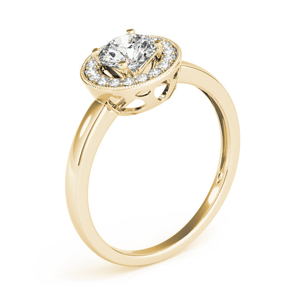 Round Halo Diamond Engagement Ring · 0.10 ct tw