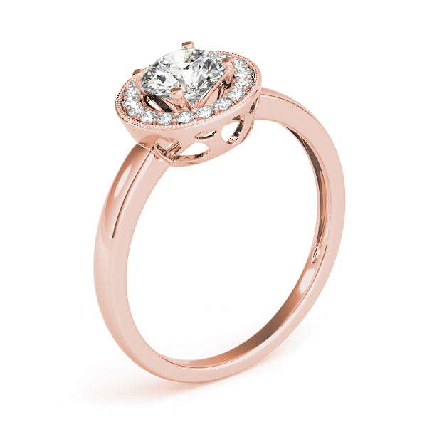 Round Halo Diamond Engagement Ring · 0.10 ct tw