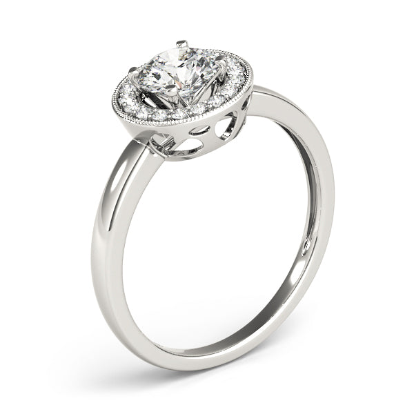 Round Halo Diamond Engagement Ring · 0.10 ct tw