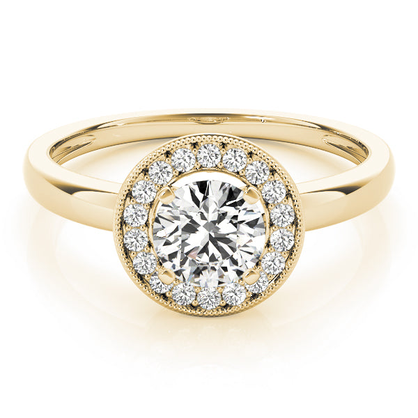 Round Halo Diamond Engagement Ring · 0.10 ct tw