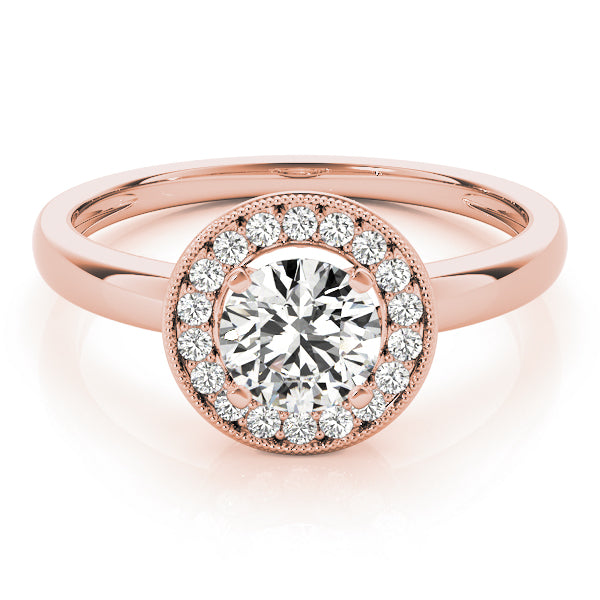 Round Halo Diamond Engagement Ring · 0.10 ct tw