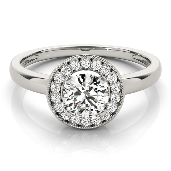Round Halo Diamond Engagement Ring · 0.11 ct tw