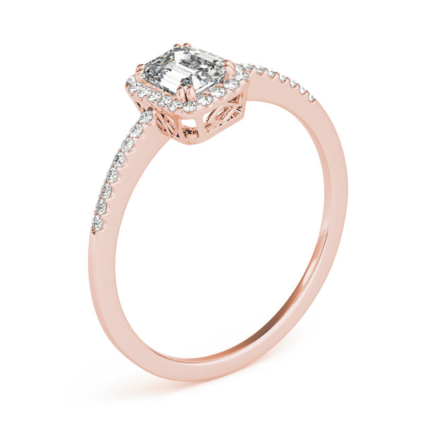 Emerald Halo Diamond Engagement Ring · 0.39 ct tw