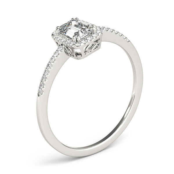 Emerald Halo Diamond Engagement Ring · 0.75 ct tw