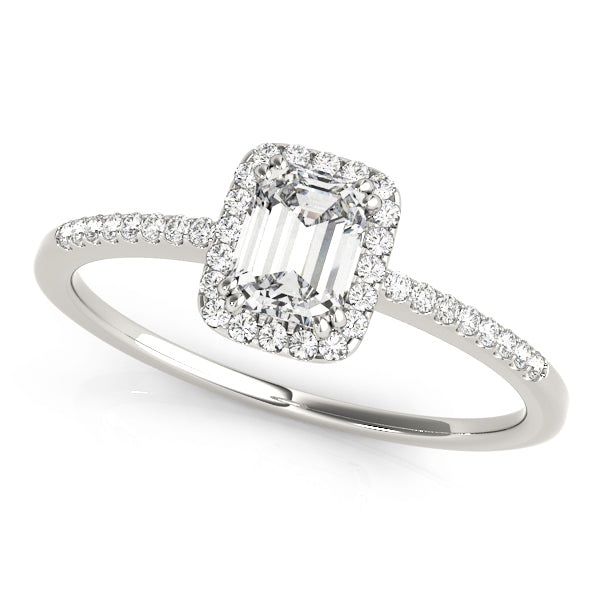 Emerald Halo Diamond Engagement Ring · 1.19 ct tw