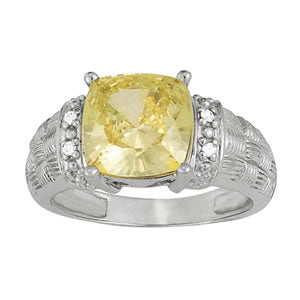 Cushion Princess Gemstone Fashion Ring · 0.03 ct tw