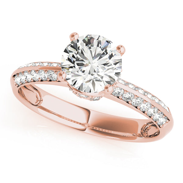 Round Pave Diamond Engagement Ring · 1.39 ct tw