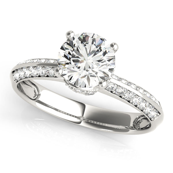 Round Pave Diamond Engagement Ring · 1.39 ct tw
