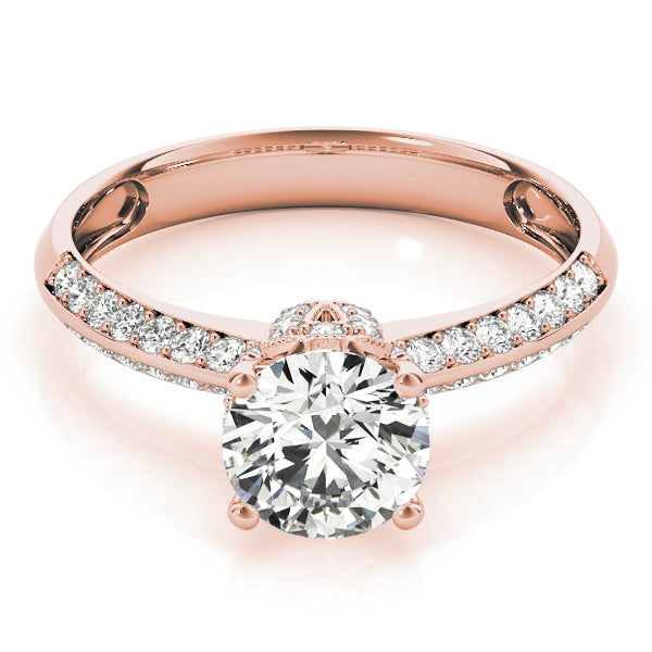 Round Pave Diamond Engagement Ring · 1.39 ct tw