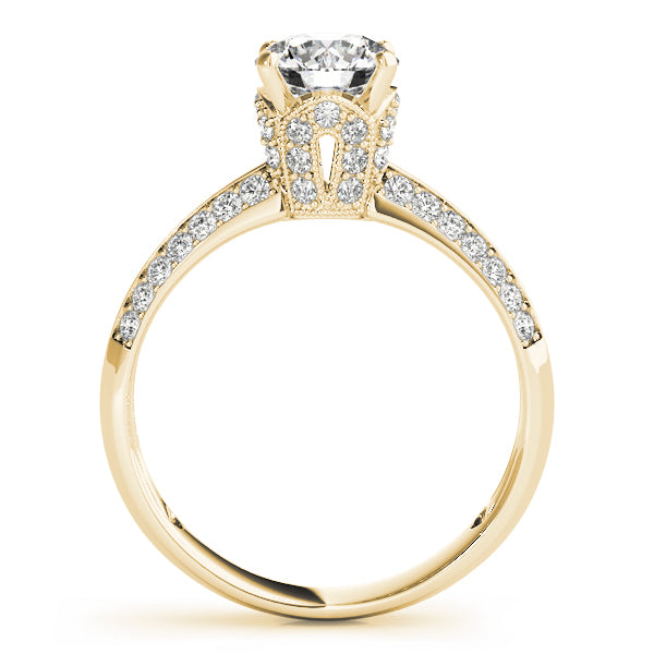 Round Pave Diamond Engagement Ring · 1.39 ct tw
