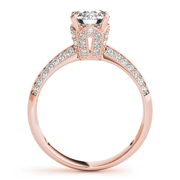 Round Pave Diamond Engagement Ring · 1.39 ct tw
