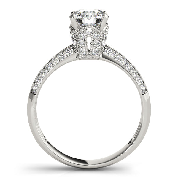 Round Pave Diamond Engagement Ring · 1.39 ct tw