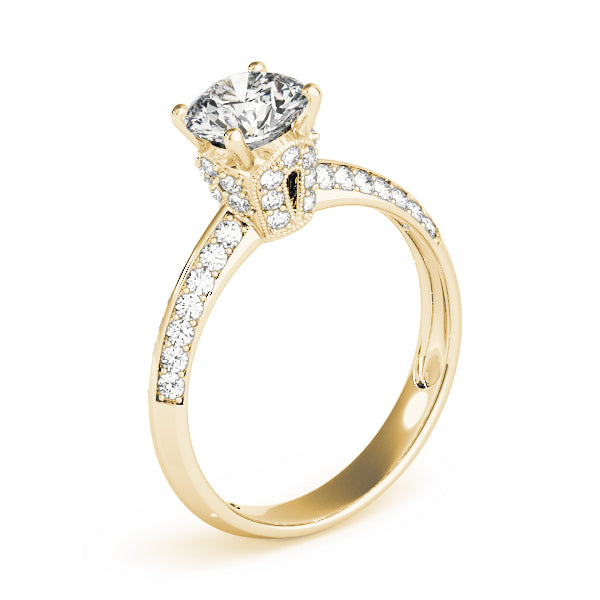 Round Pave Diamond Engagement Ring · 1.39 ct tw