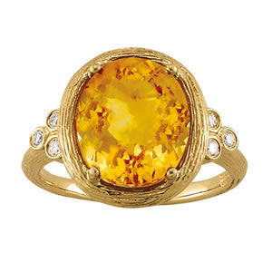 Oval Gemstone Fashion Ring · 0.09 ct tw