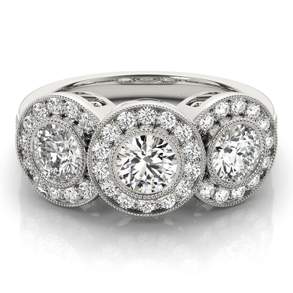 Round Three-Stone Diamond Engagement Ring · 1.44 ct tw