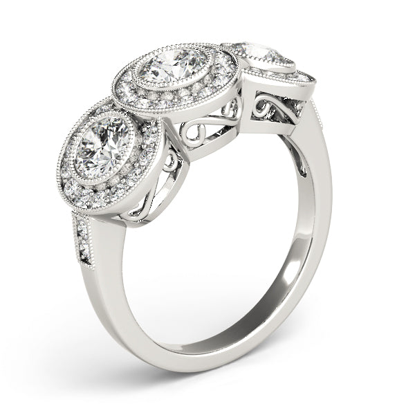 Round Three-Stone Diamond Engagement Ring · 1.44 ct tw