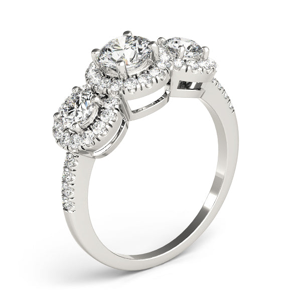 Round Three-Stone Diamond Engagement Ring · 1.14 ct tw
