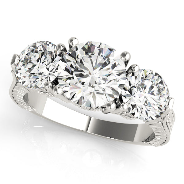Round Three-Stone Diamond Engagement Ring · 2.90 ct tw