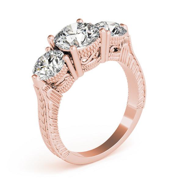 Round Three-Stone Diamond Engagement Ring · 2.90 ct tw