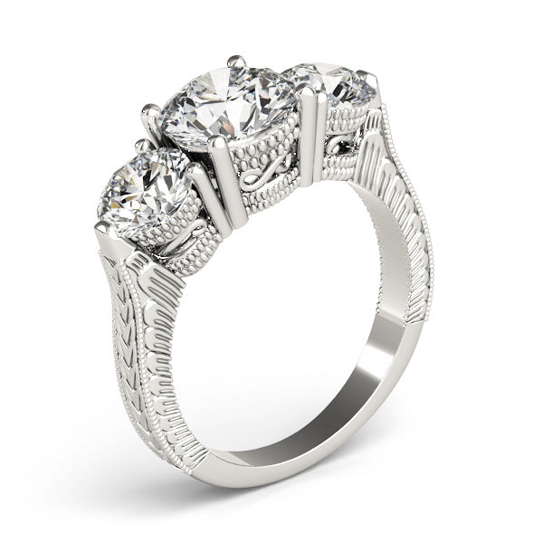 Round Three-Stone Diamond Engagement Ring · 2.90 ct tw