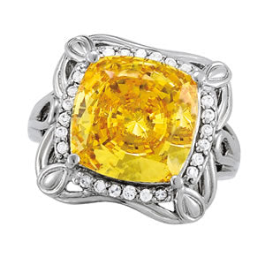 Cushion Princess Gemstone Fashion Ring · 0.18 ct tw