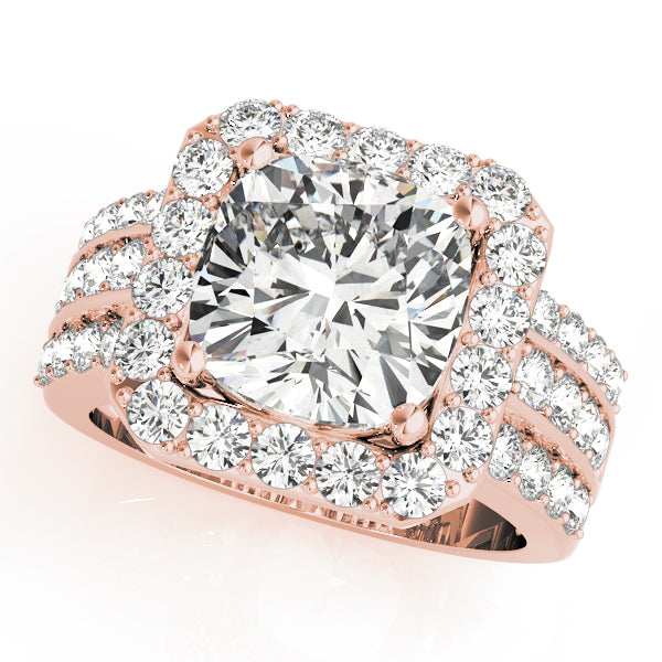 Cushion Halo Square Diamond Fashion Ring · 1.02 ct tw
