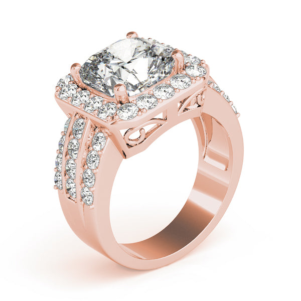 Cushion Halo Square Diamond Fashion Ring · 1.02 ct tw