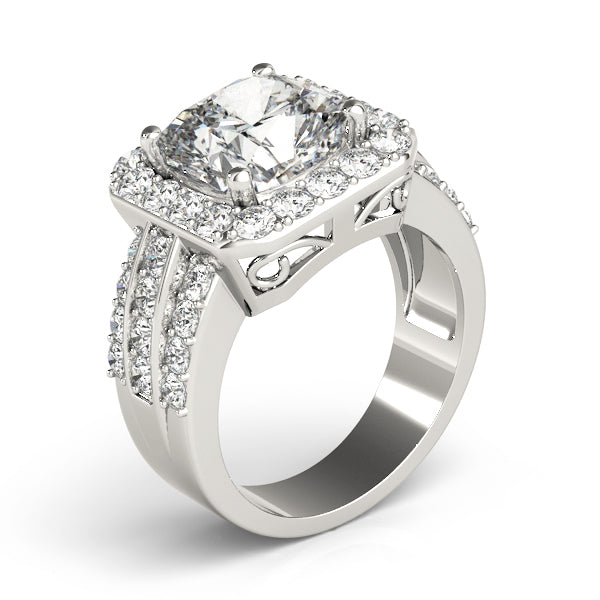 Cushion Halo Square Diamond Fashion Ring · 1.02 ct tw